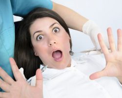 Woman very scared to go to the dentist